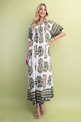 Olive Mix Maxi Dress-