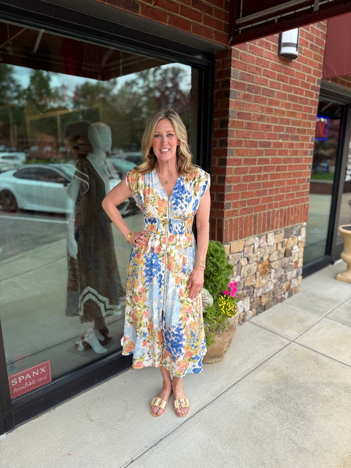 Blue Mix Zip Midi-