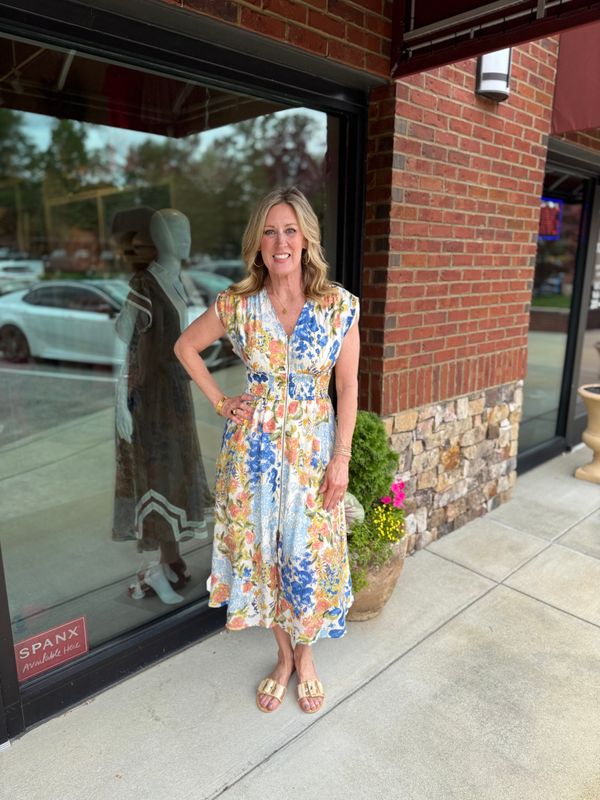 Blue Mix Zip Midi-