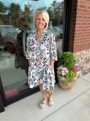 Navy Mix Mini Dress-