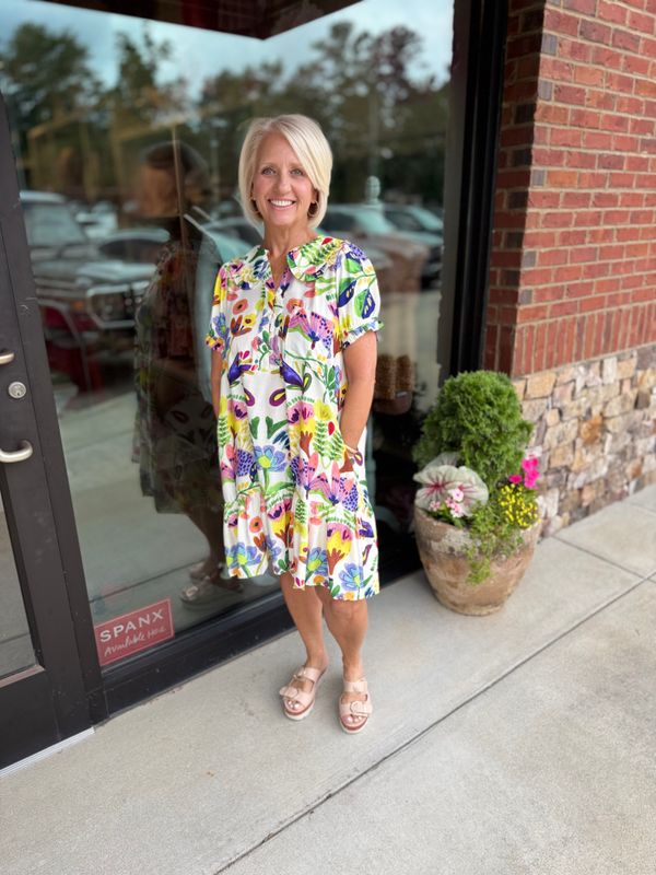 Yellow Mix Floral Mini Dress-