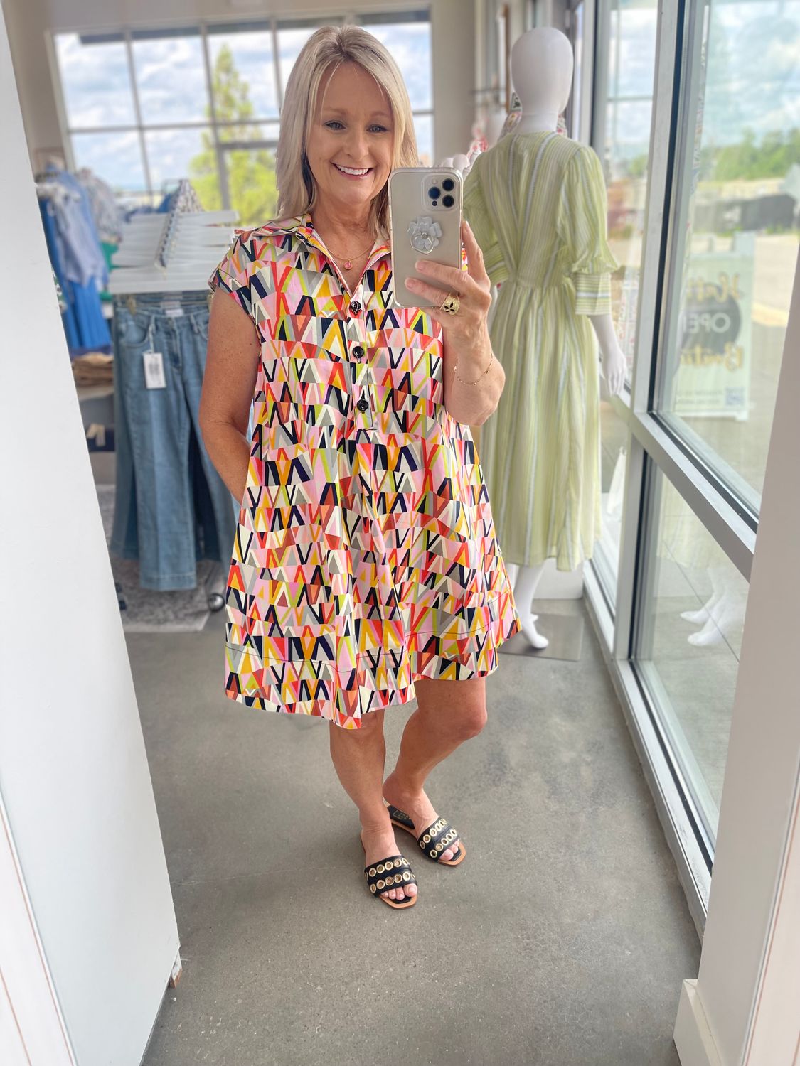 Shift &amp; Swing Dress-Multi Color-