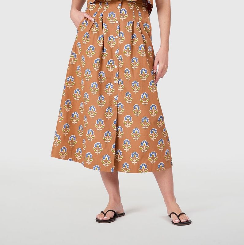 LIVRO Scout Button Up Skirt- Maple-