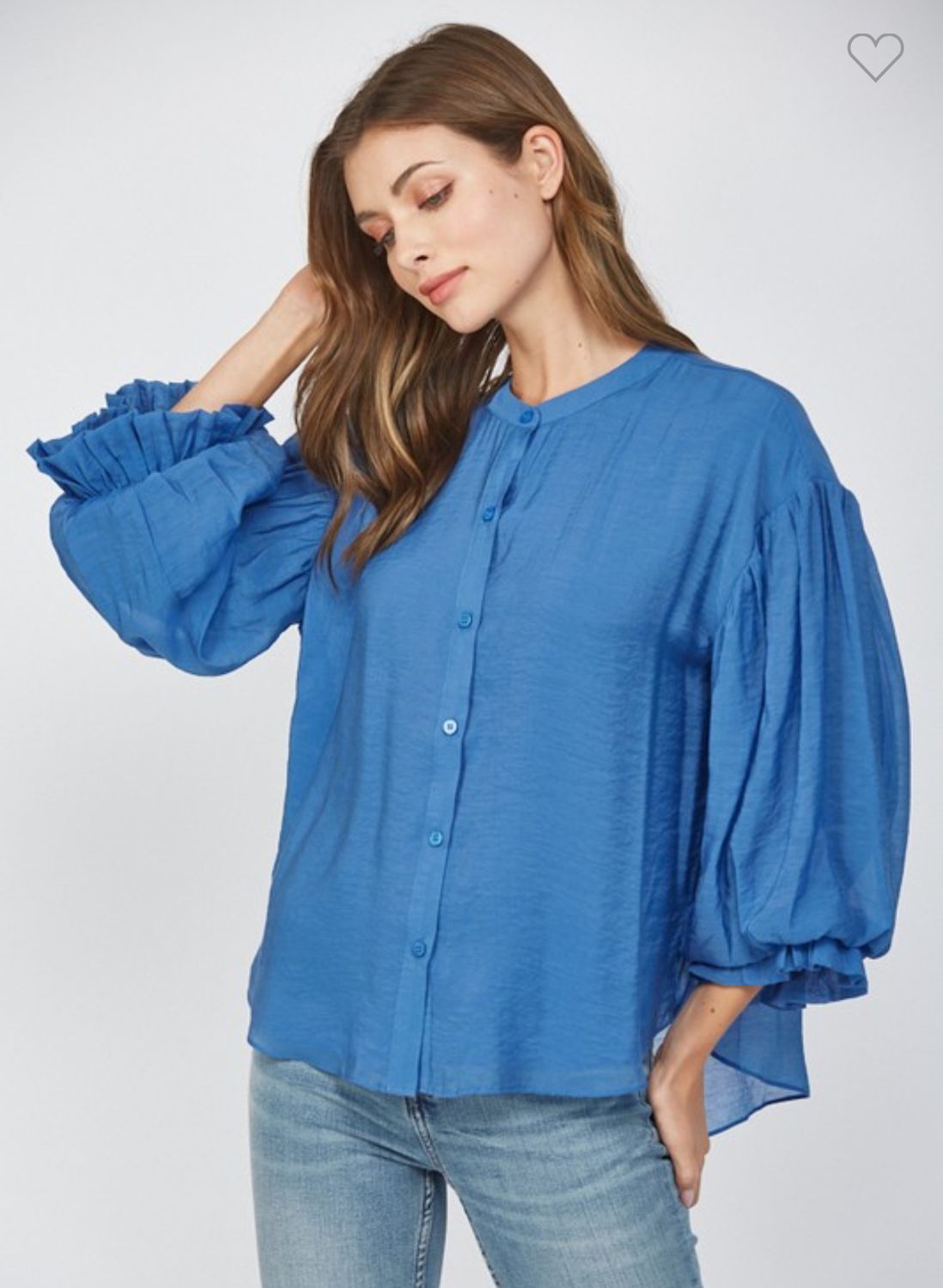 3/4 Balloon sleeve Button Up -