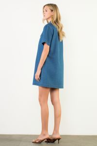 Denim Short Dress w/ Snaps-