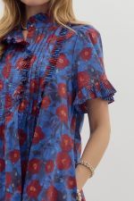 Floral Pintuck Mini w/ Pockets-Midnight-