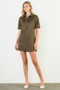 S/S Collared Suede Dress -