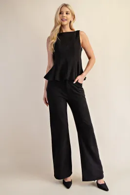 Straight Leg Suede Pant-