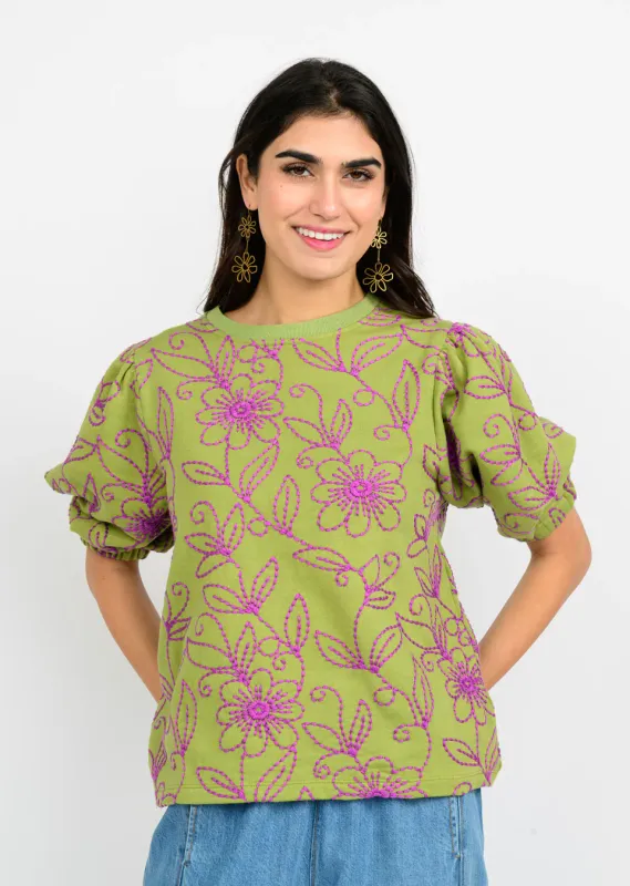 Floral Vines Knit Top