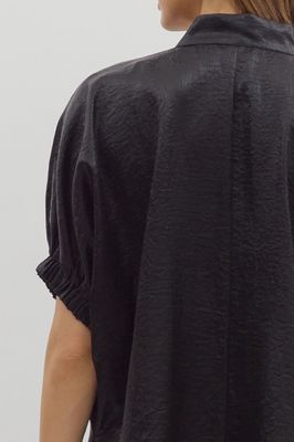 Shimmer Poppy Like Top-Black-