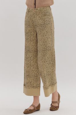 Leopard Wide Leg w/ Cuff-