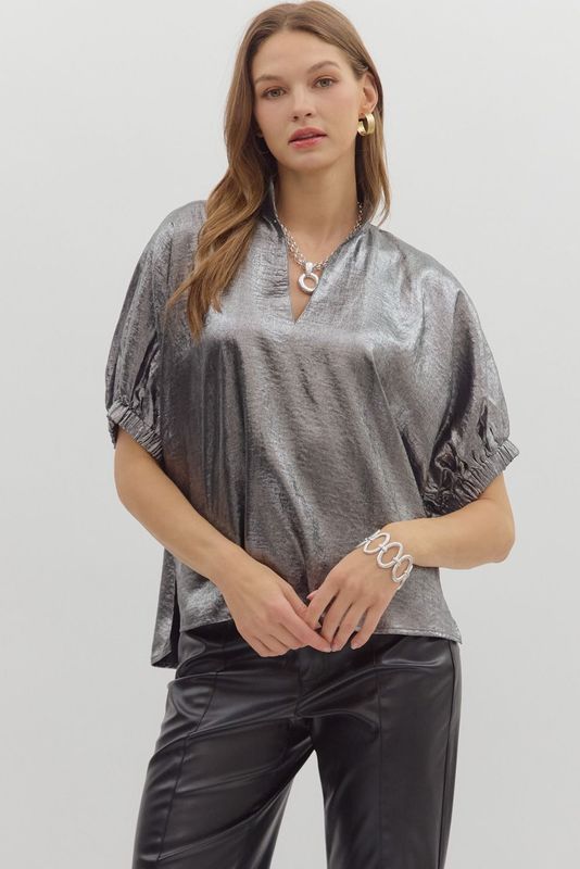 Shimmer Poppy-Like Top-