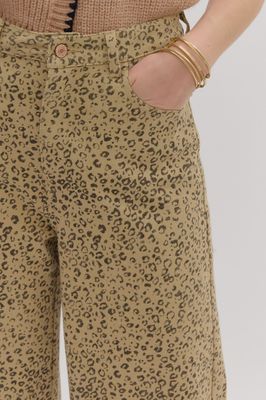 Leopard Wide Leg w/ Cuff-