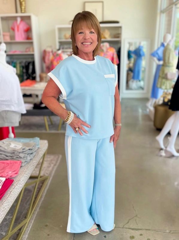 Lt Blue Set w/ Stripe-