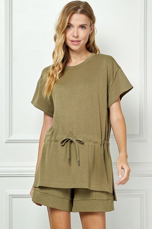 Drawstring S/S Top-