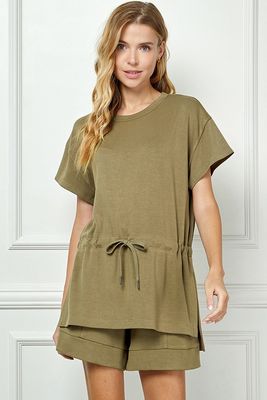 Drawstring S/S Top-