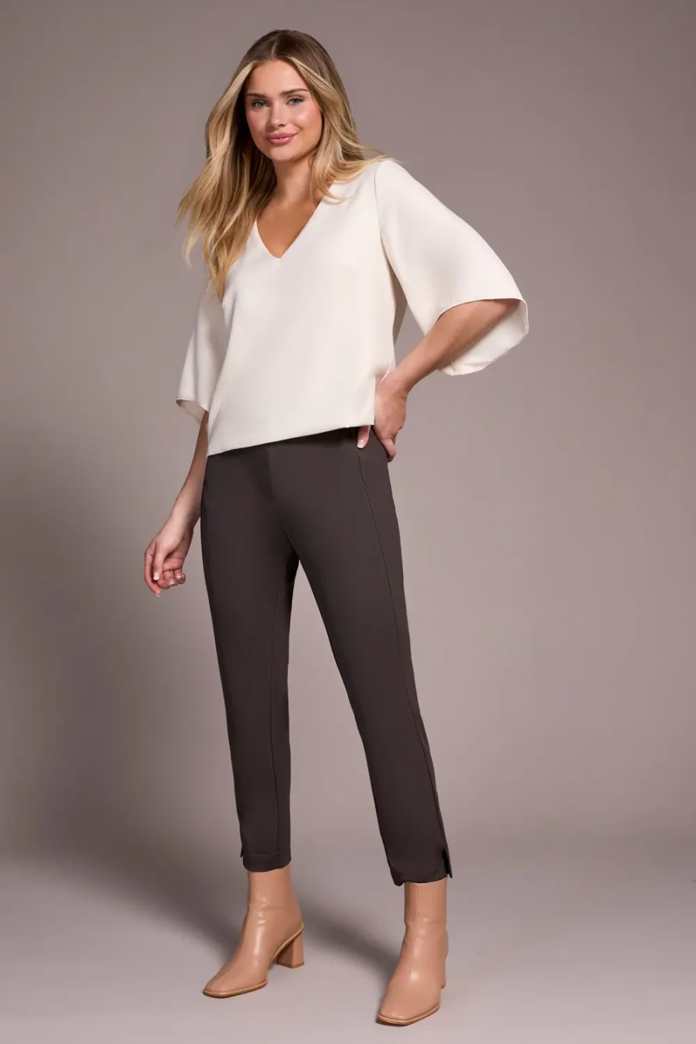 Lined Flare Slv Blouse-