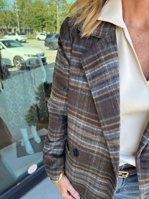Plaid Button Jacket-