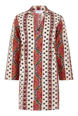 LIVRO -Kurta Dress- Crimson Mosaic-
