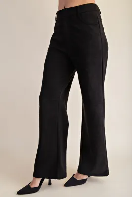 Straight Leg Suede Pant-