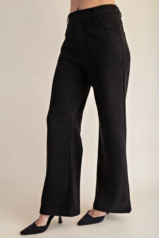 Straight Leg Suede Pant-