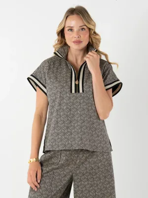 Emily McCarthy Poppy Pullover - Black Tonal Monogram