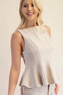 S/L Fitted Suede Top-