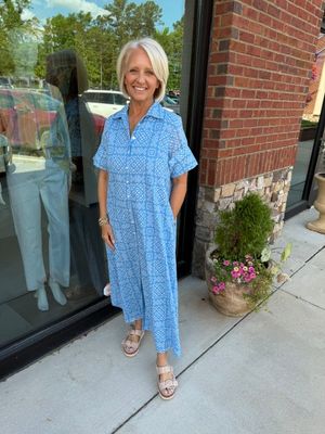 Gibbons Midi Dress - Carolina Blue-