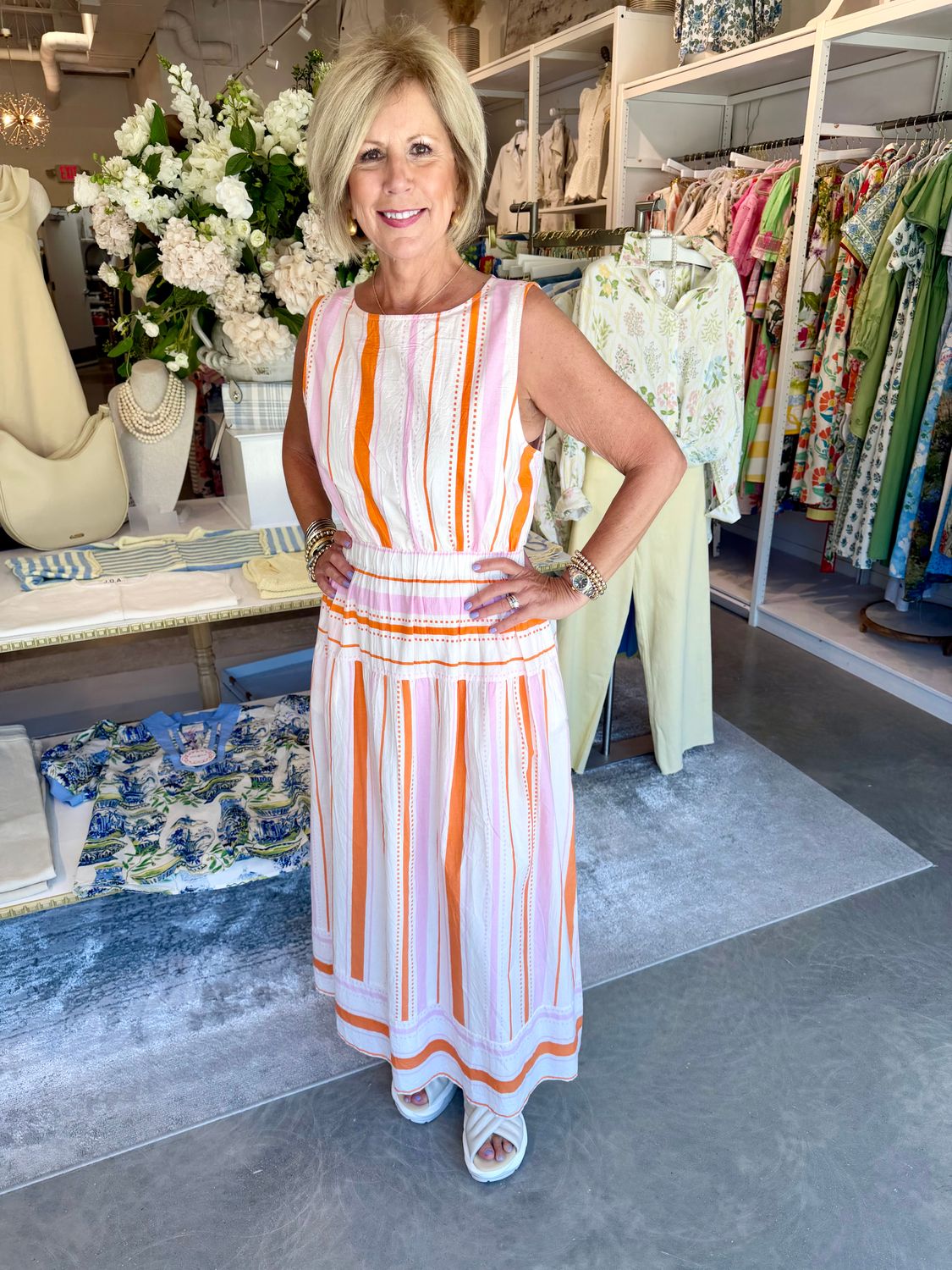 Stripe s/l Maxi - Pink/Orange-