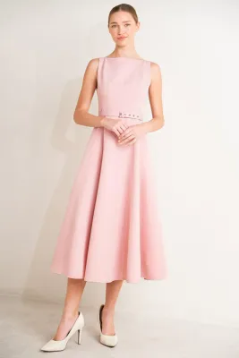 Solid Midi Dress-