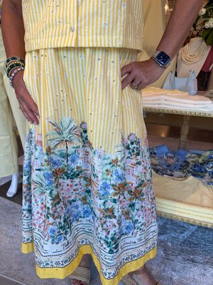 Scenic Stripe 2pc Skirt Set- Yellow-