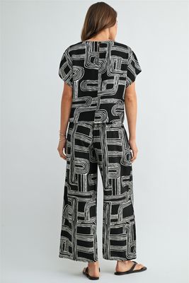 Black Printed 2Pc Pant Set-