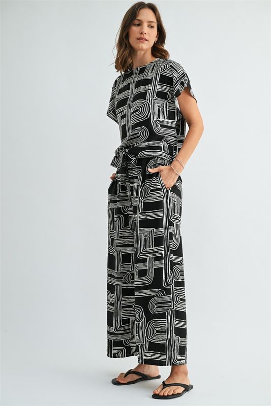 Black Printed 2Pc Pant Set-