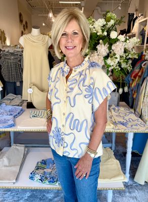Stripe Ribbon Top-