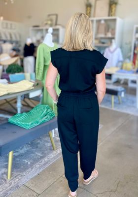 Black Zip Jumpsuit-