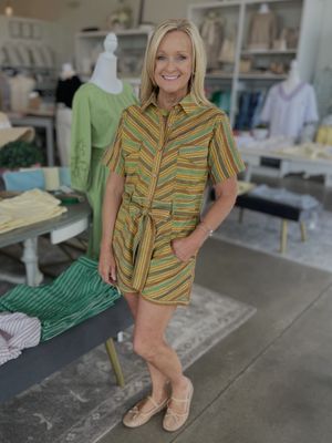 Multi-Color Striped Romper -
