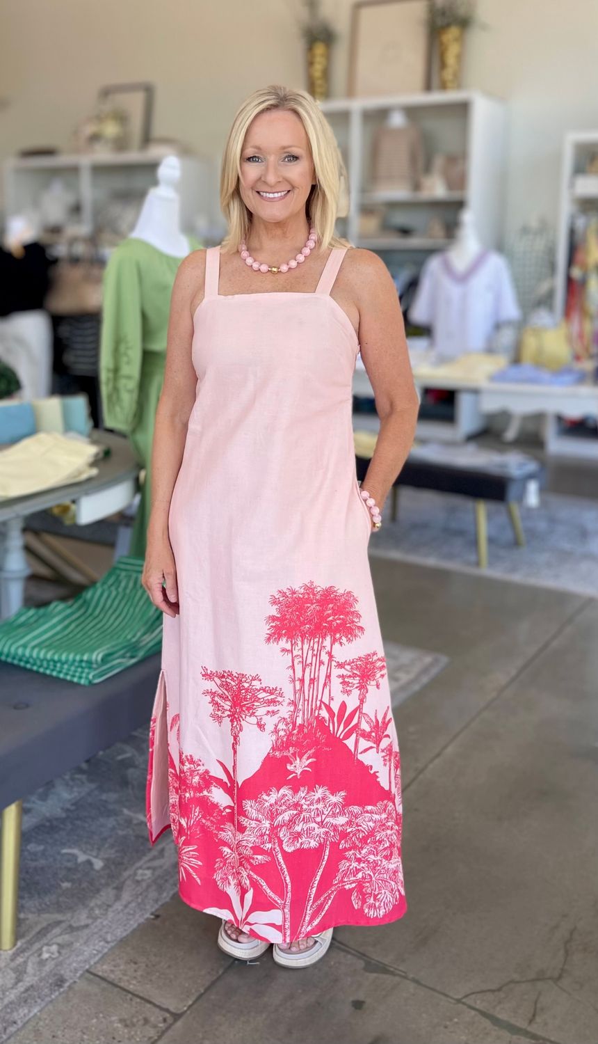 Scenic Maxi Dress-Pink-