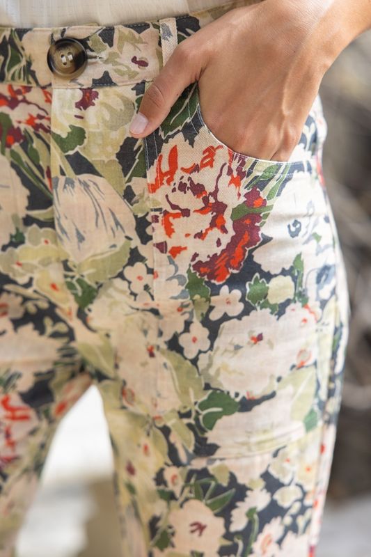 Olive Floral Pant-