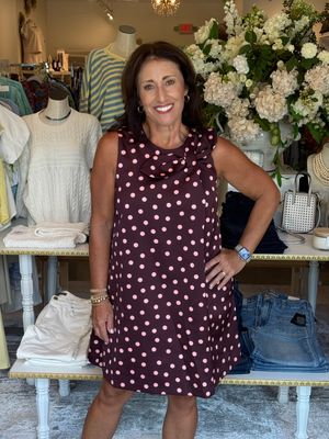 Polka Dot Dress- Burgandy/Pink-