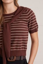 Stripe S/S Sweater w/ Wrap-