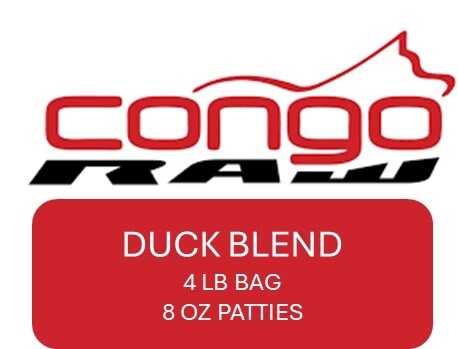Congo Duck Blend Heart &amp; Liver  4lb (8 x 0.5lb Patties)