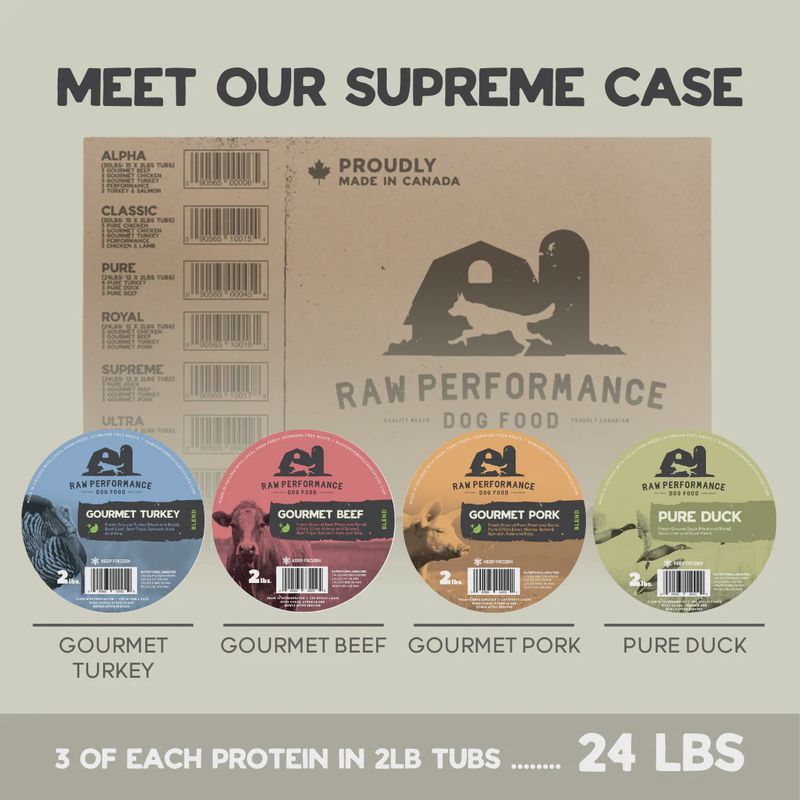 RAW PERFORMANCE - Regular Supreme Pack (24lbs: 12 x 2lb tubs)