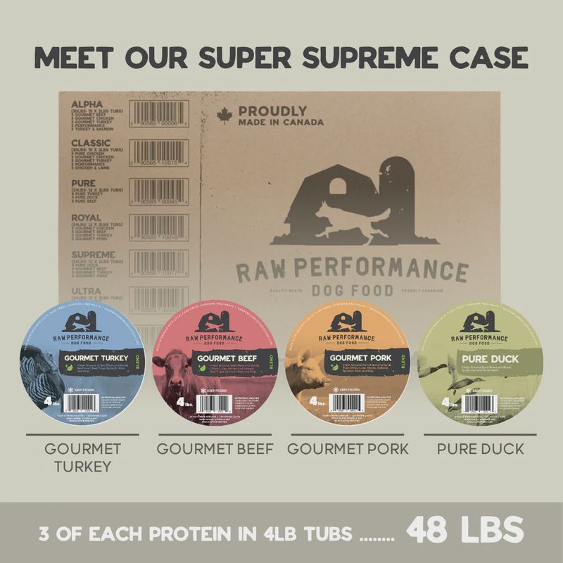 RAW PERFORMANCE - The Super Supreme (48lbs: 12 x 4lb tubs)