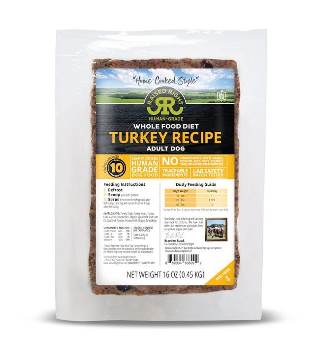 Raised Right Original Turkey Adult Dog Recipe