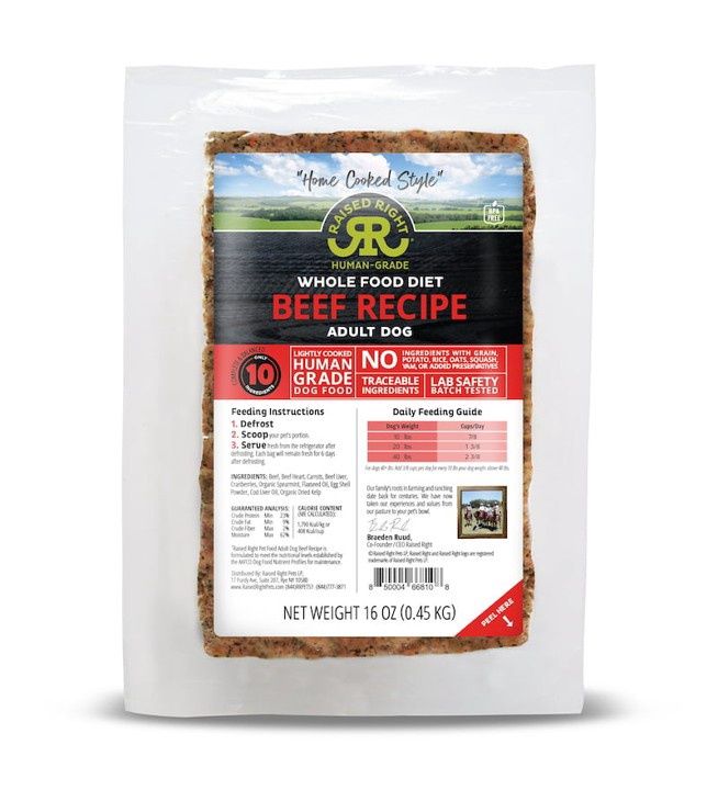 Raised Right Original Beef Adult Dog Recipe
