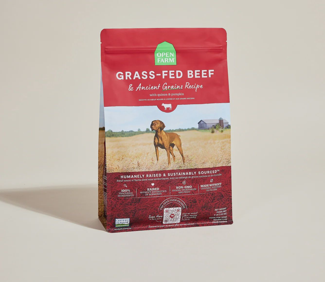 OPEN FARM Ancient Grains Grass-Fed Beef 22lb
