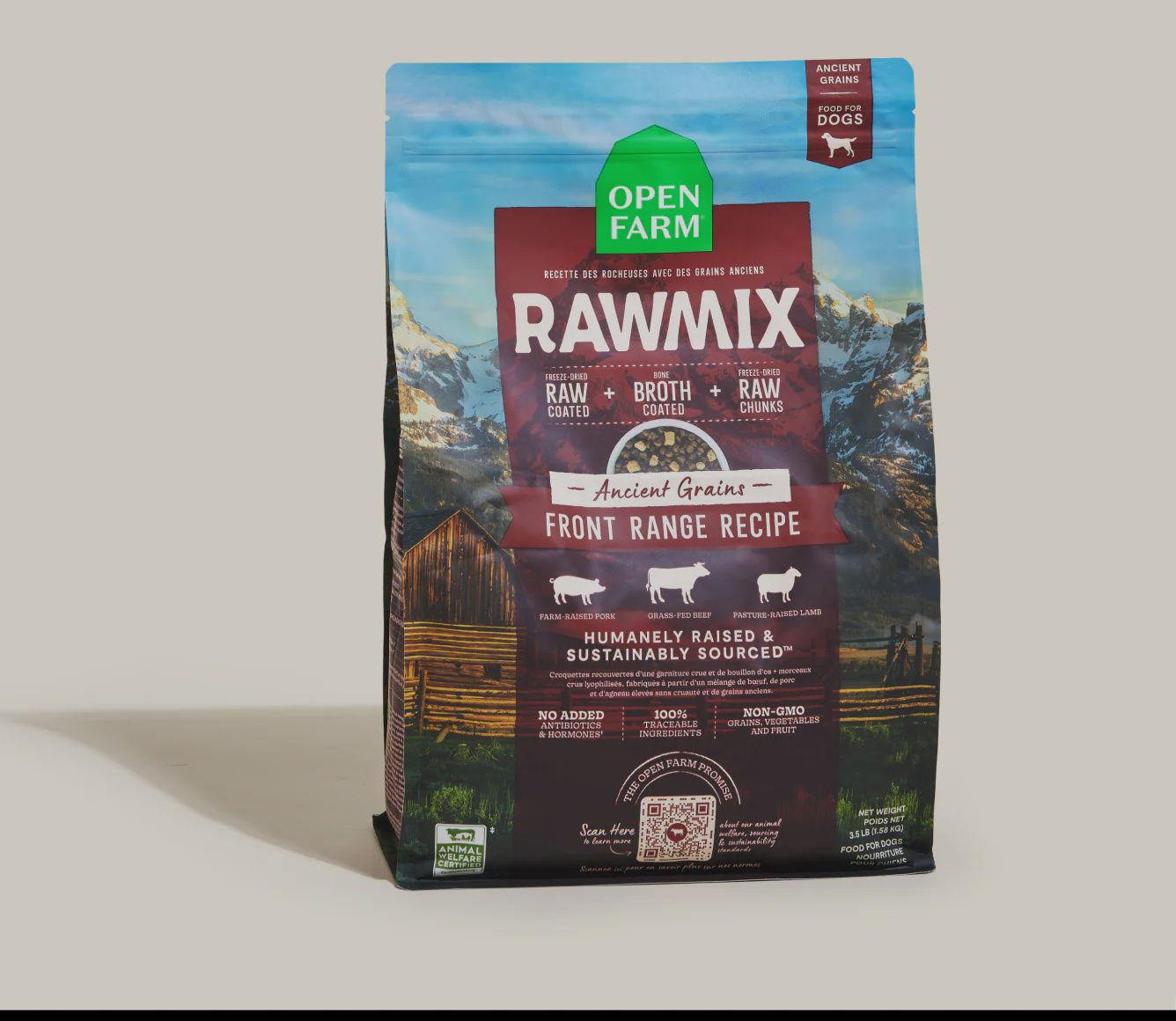 OPEN FARM Ancient Grains Rawmix Front Range Recipe 3.5lb