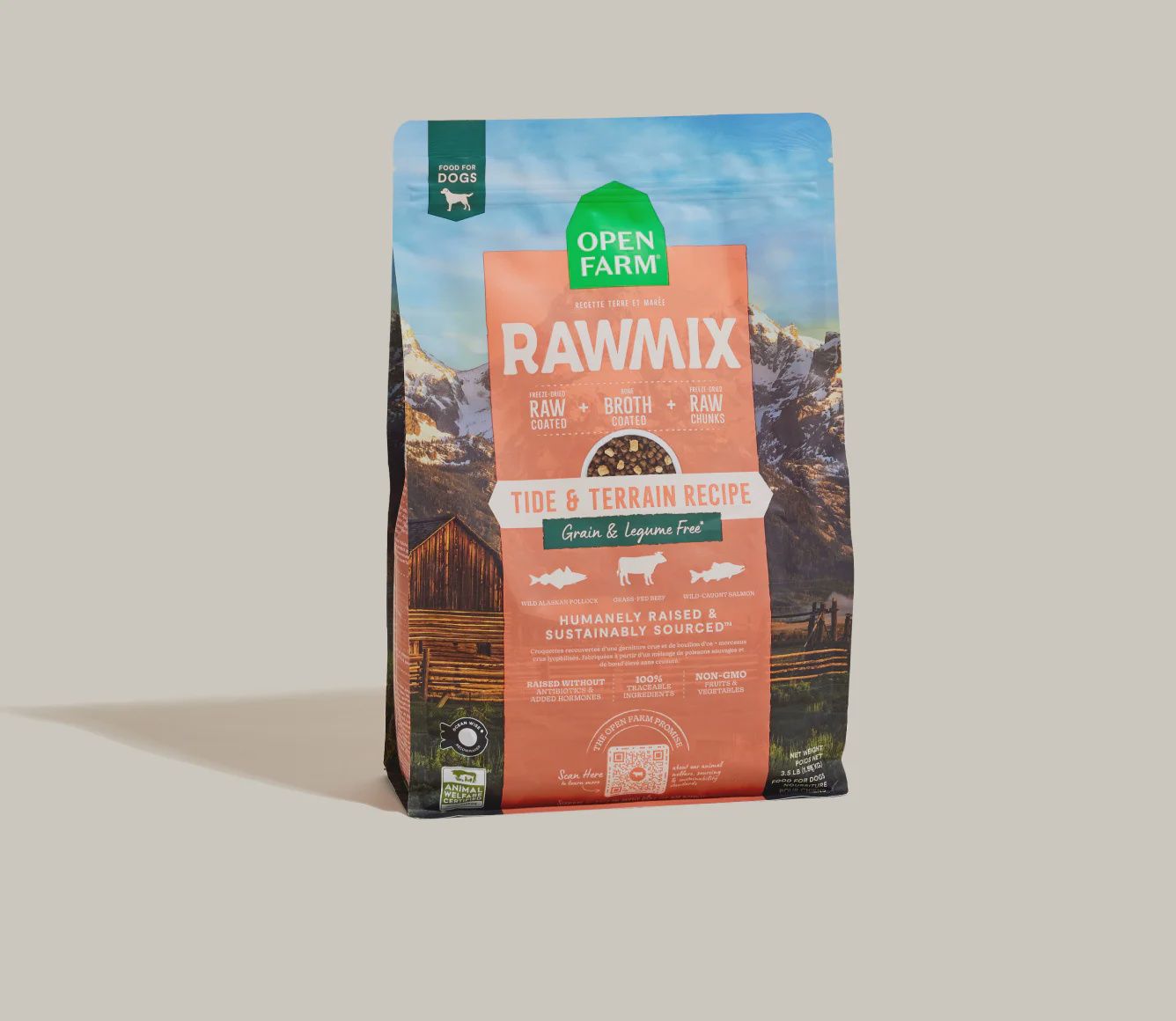 OPEN FARM Grain Free Rawmix Tide &amp; Terrain Recipe 20lb