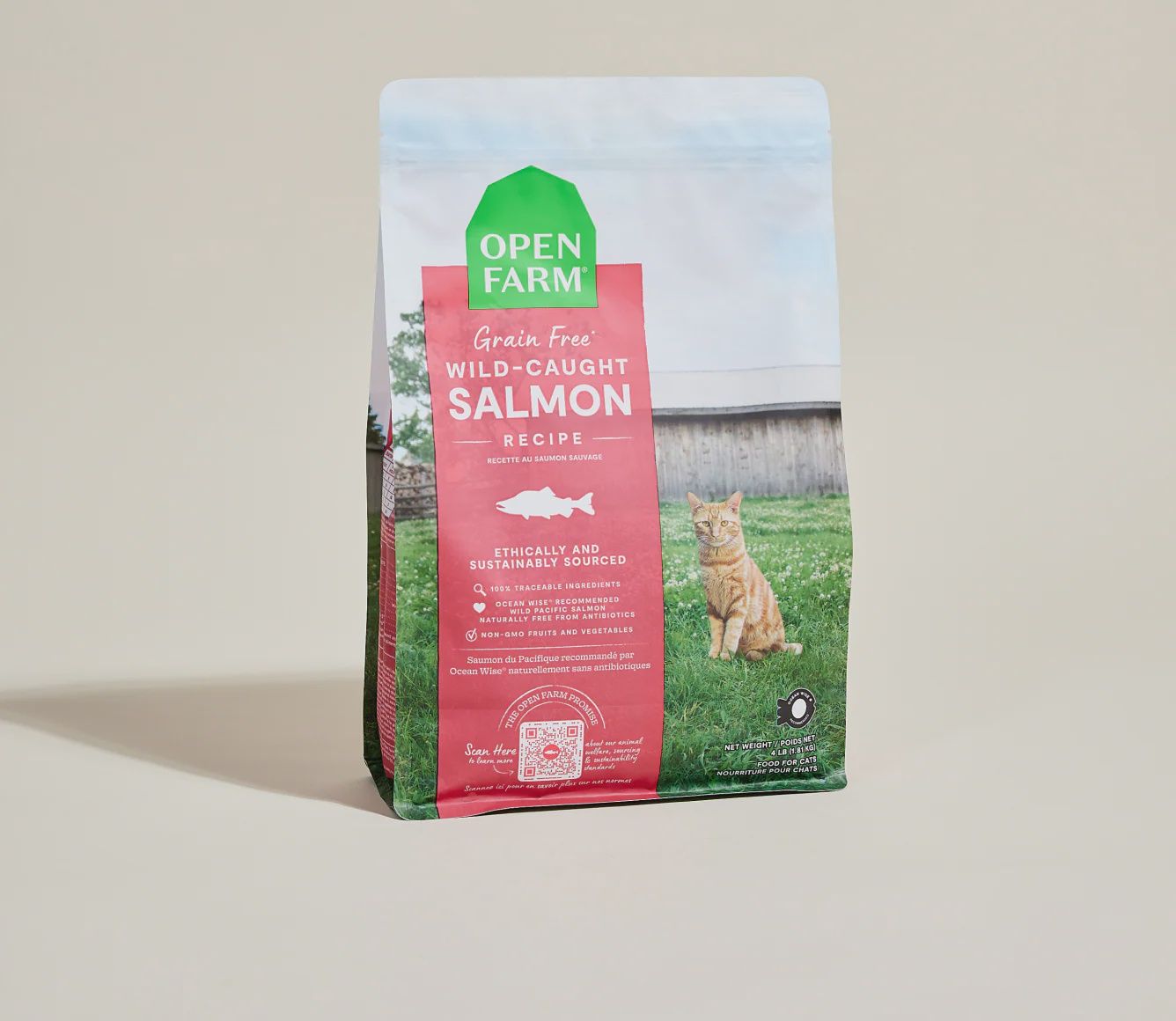 OPEN FARM Grain Free Wild Caught Salmon Recipe for Cat 4lb