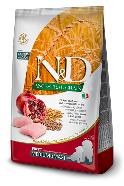FARMINA Ancestral Grain Chicken Pomegranate Med/Maxi Puppy 12kg